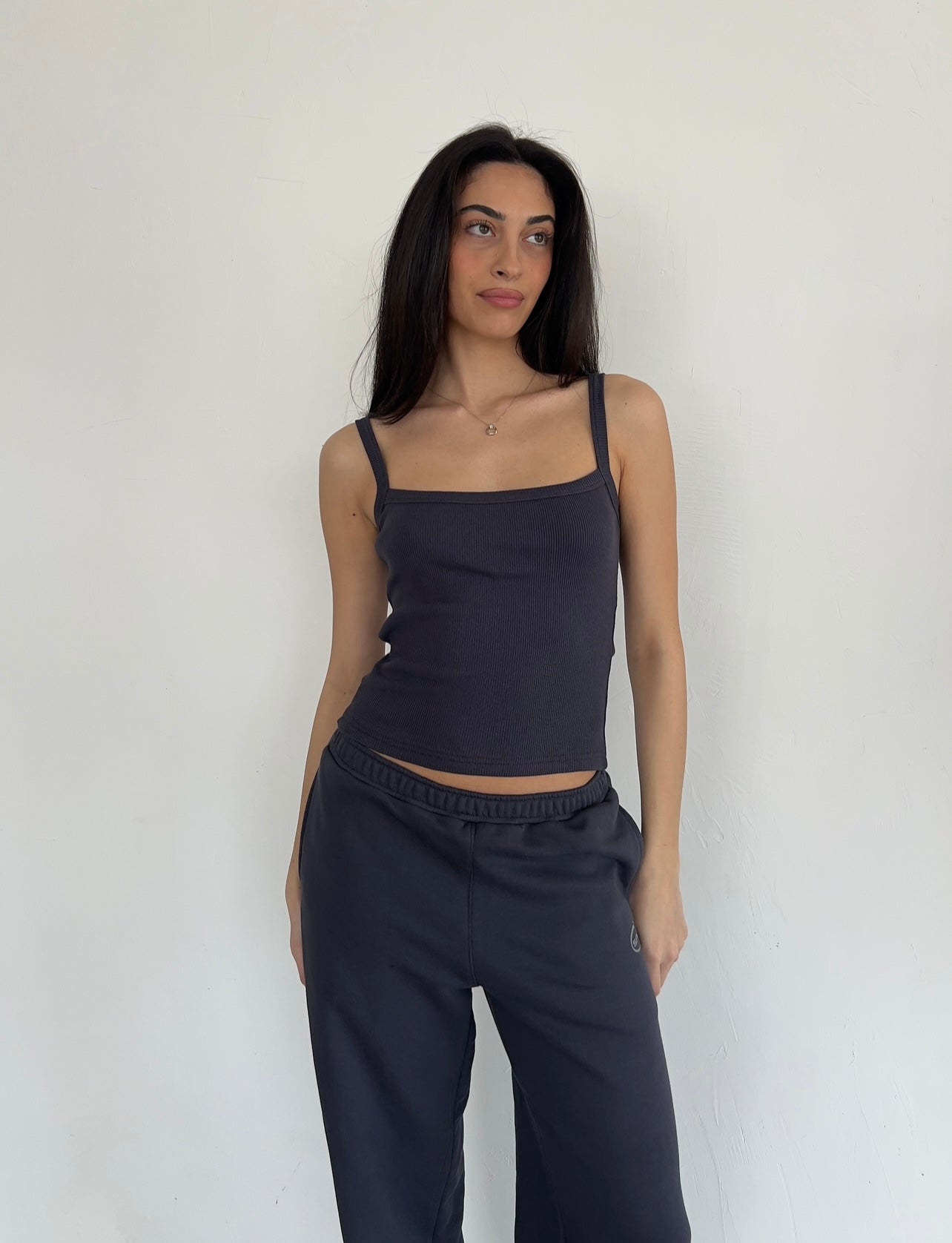 Dark gray bralette tank top