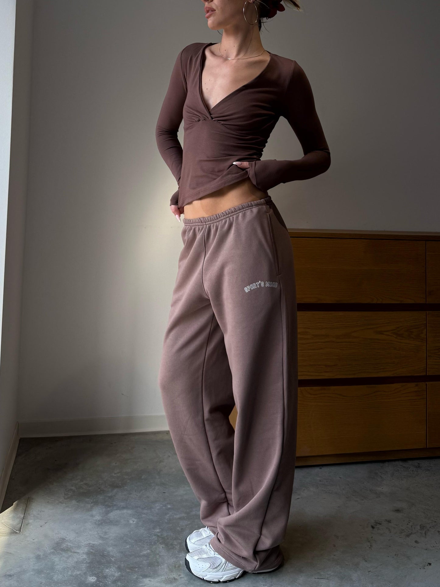 Brown V crossed top