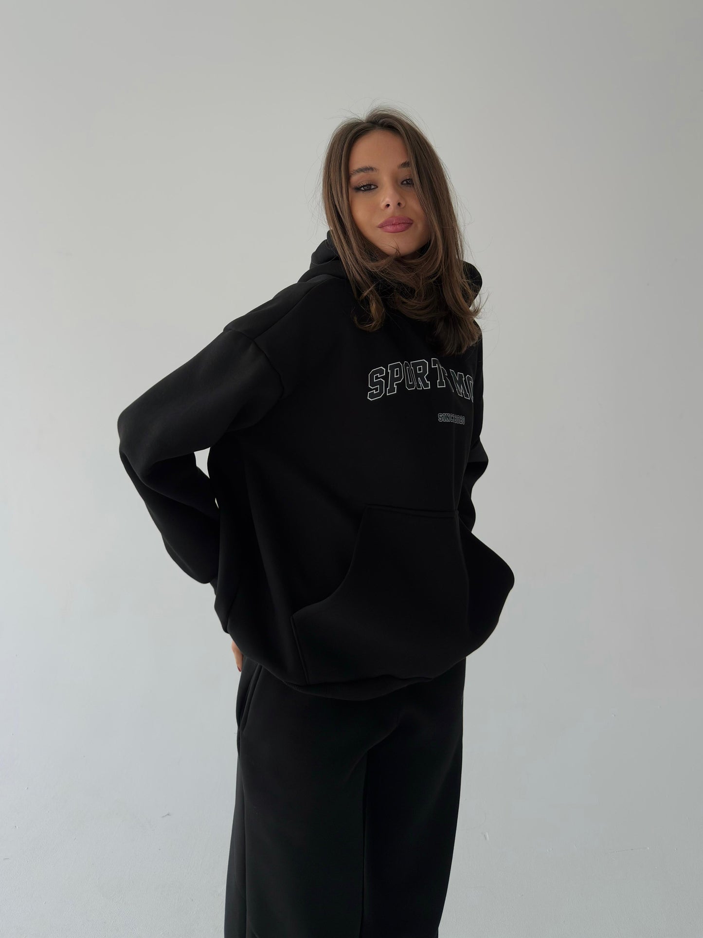 Black warm hoodie