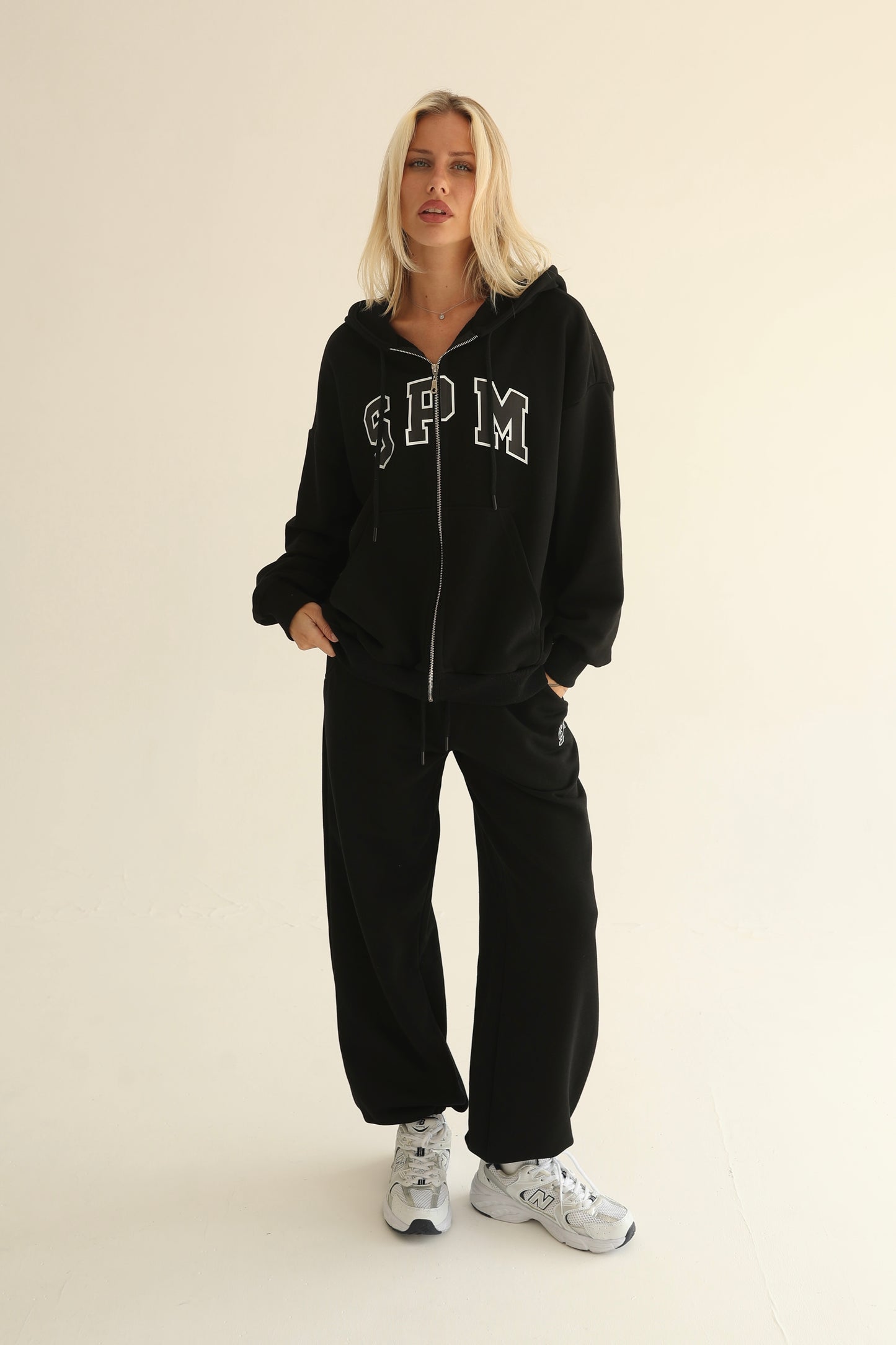 Black zip-up hoodie