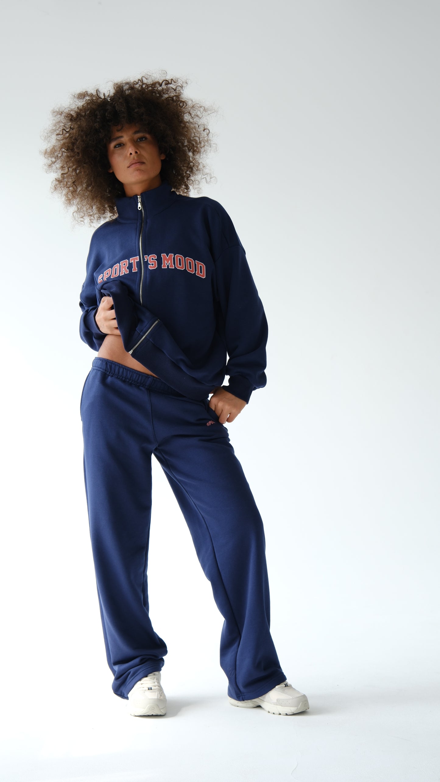 Navy blue zip jacket