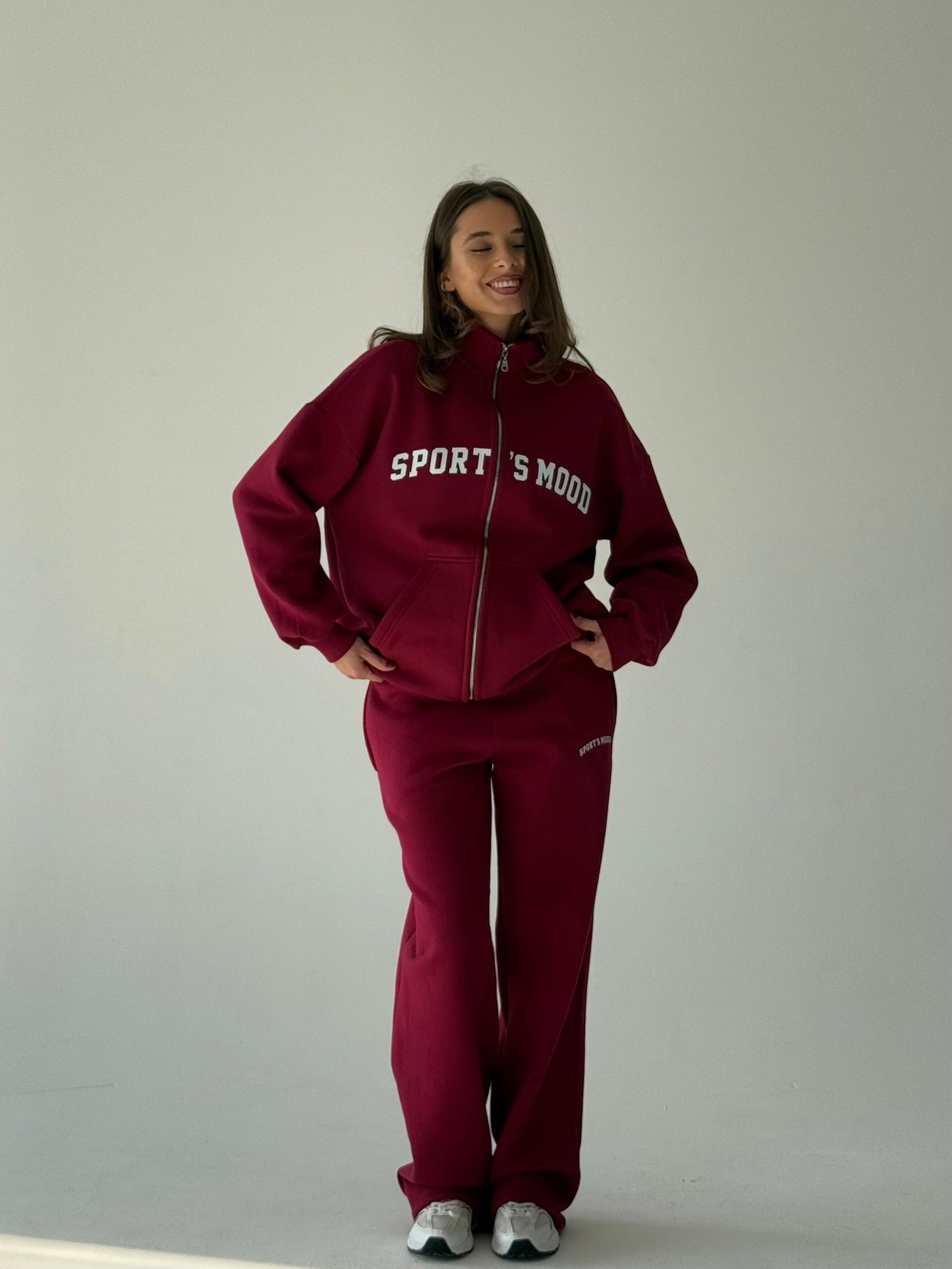 Burgundy warm zip-up hoodie
