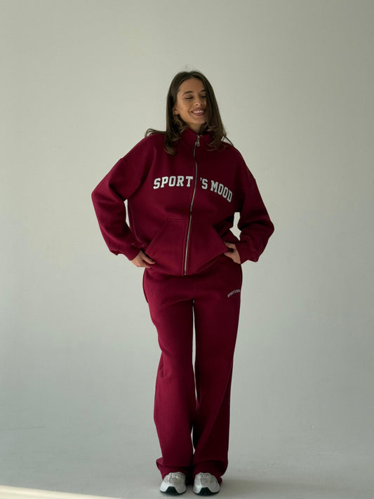 Burgundy warm zip-up hoodie