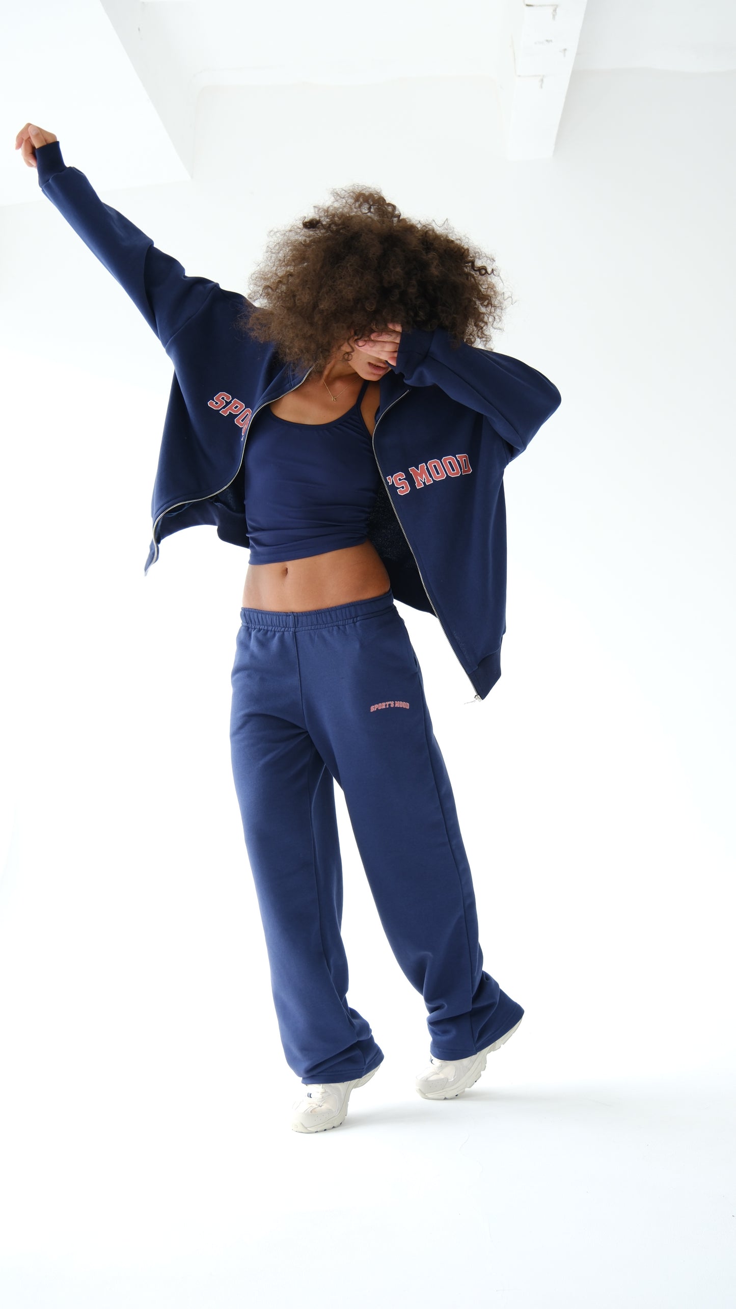 Navy blue zip jacket