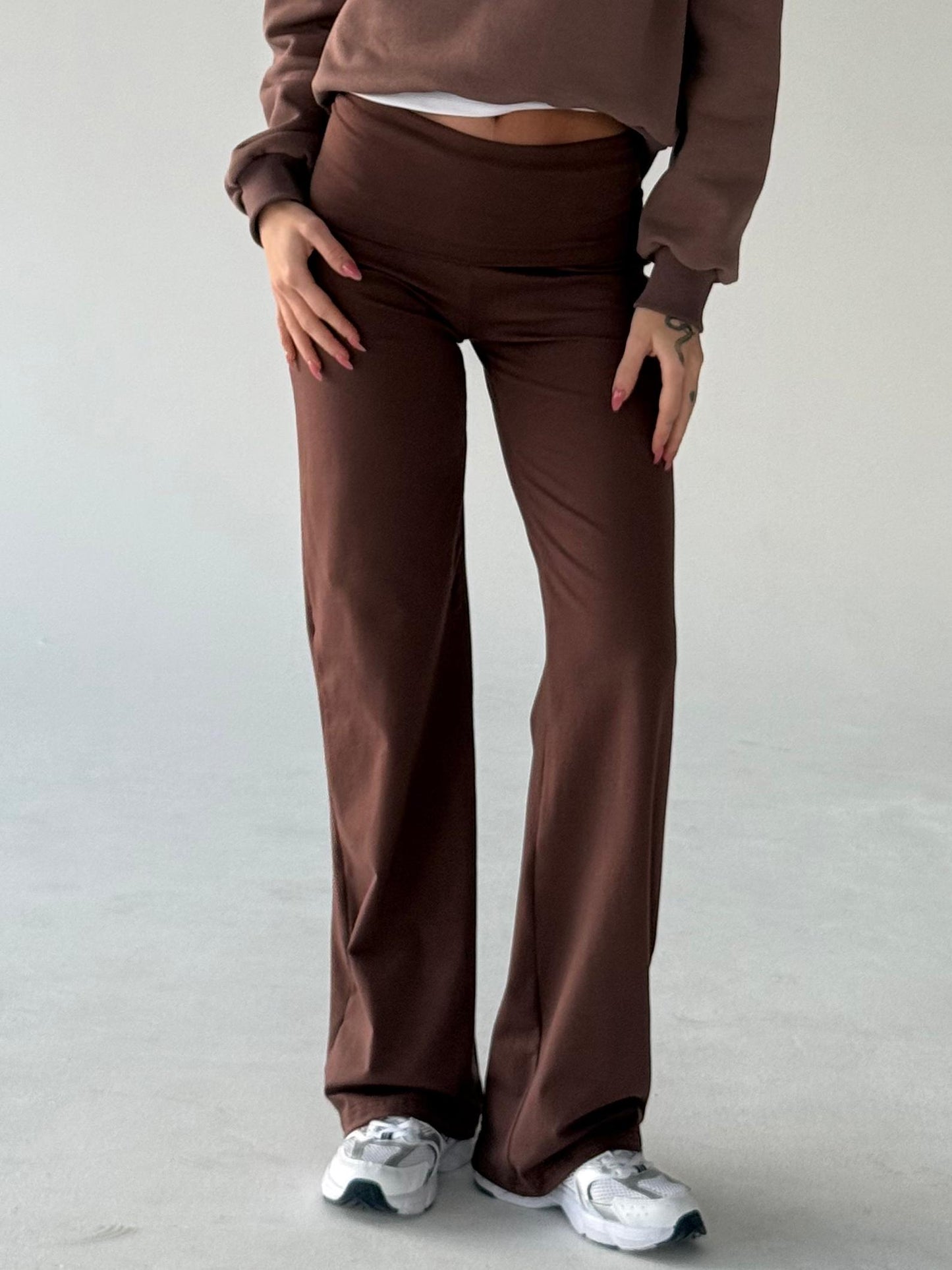 Chocolate brown cotton pants