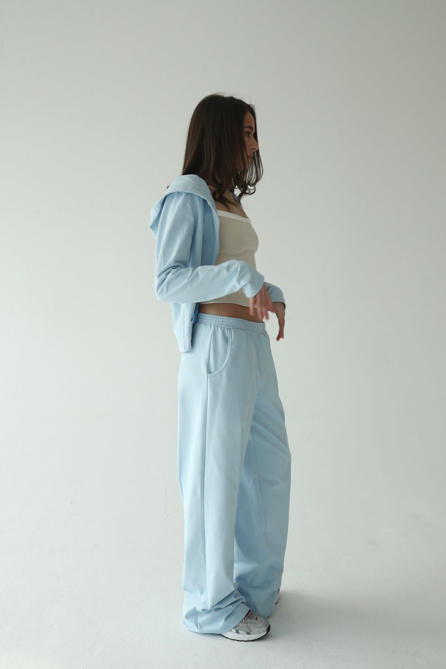 ღია ცისფერი ბამბის შარვალი