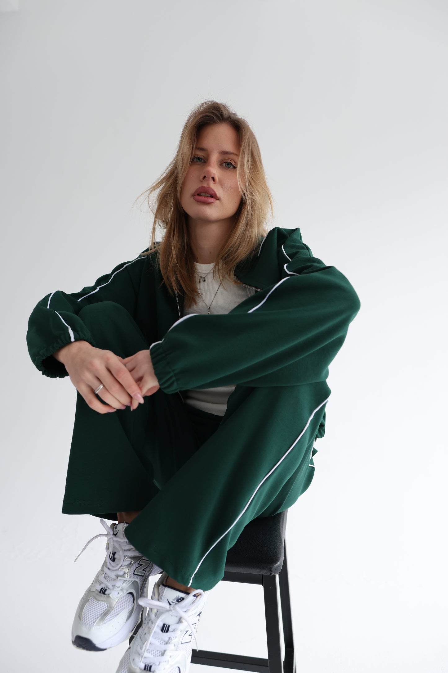 Forest green line track jacket