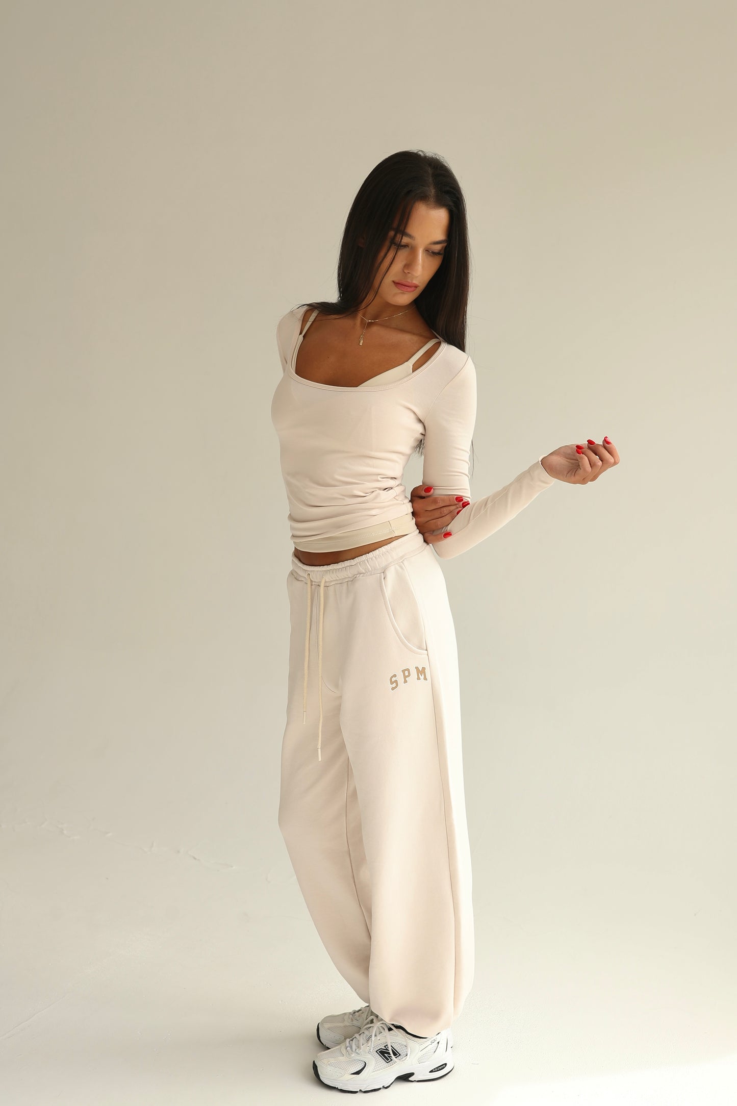 Vanilla cream square neck top