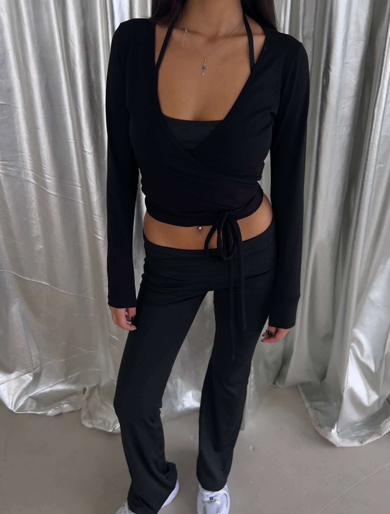 Black V neck cardigan