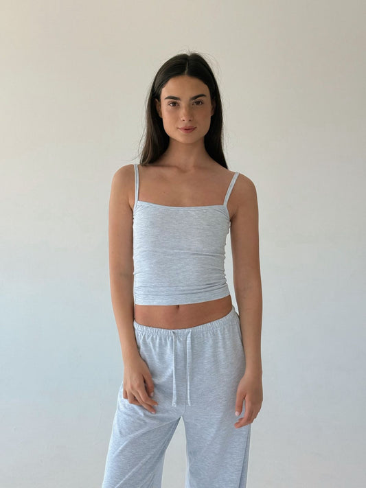 Melange gray bralette top