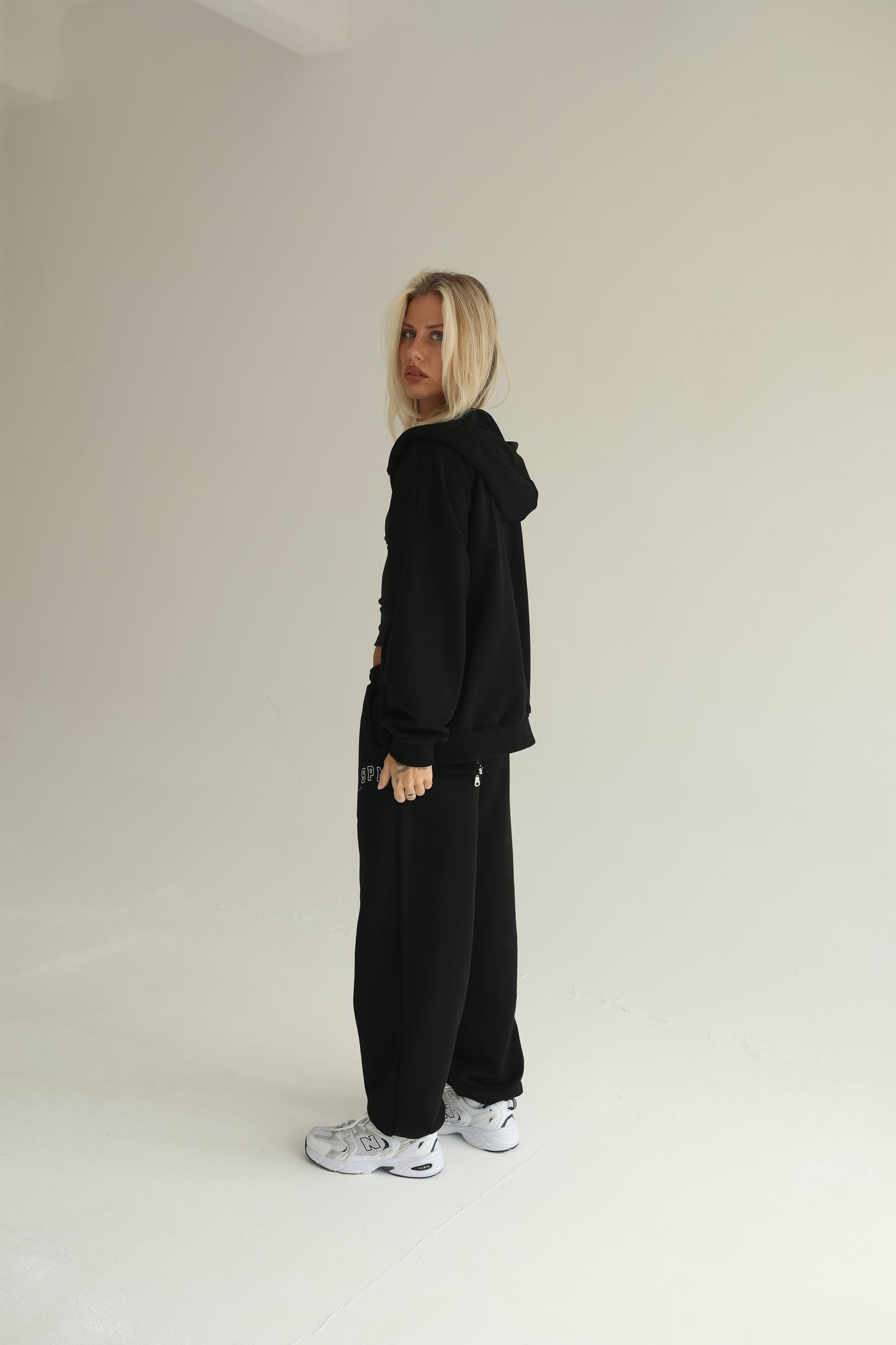 Black zip-up hoodie