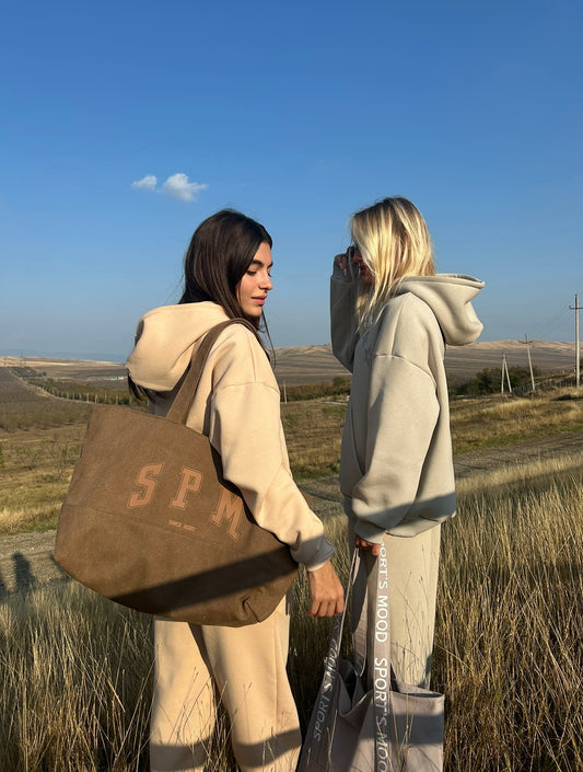 Brown tote bag