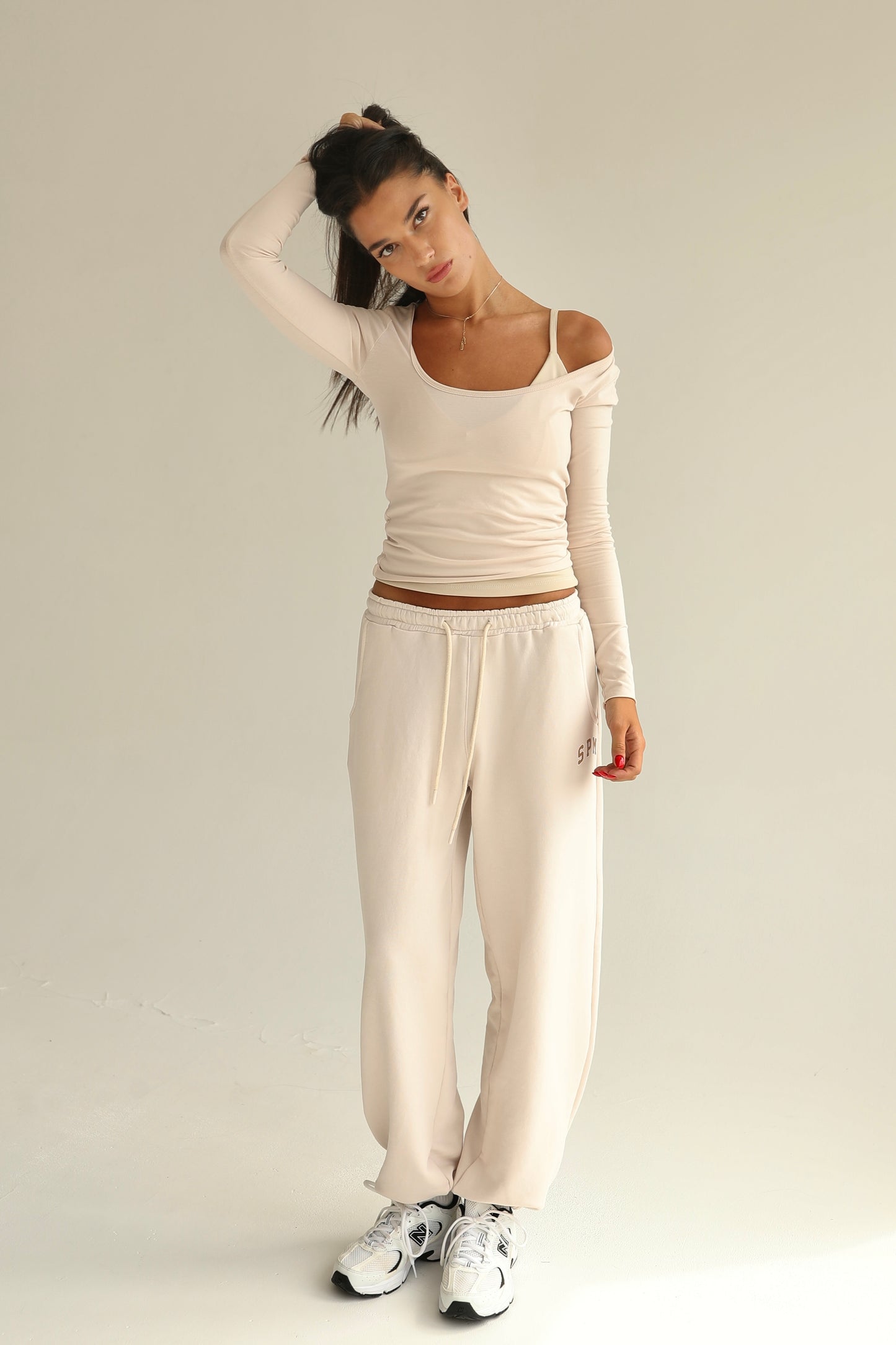 Vanilla cream square neck top