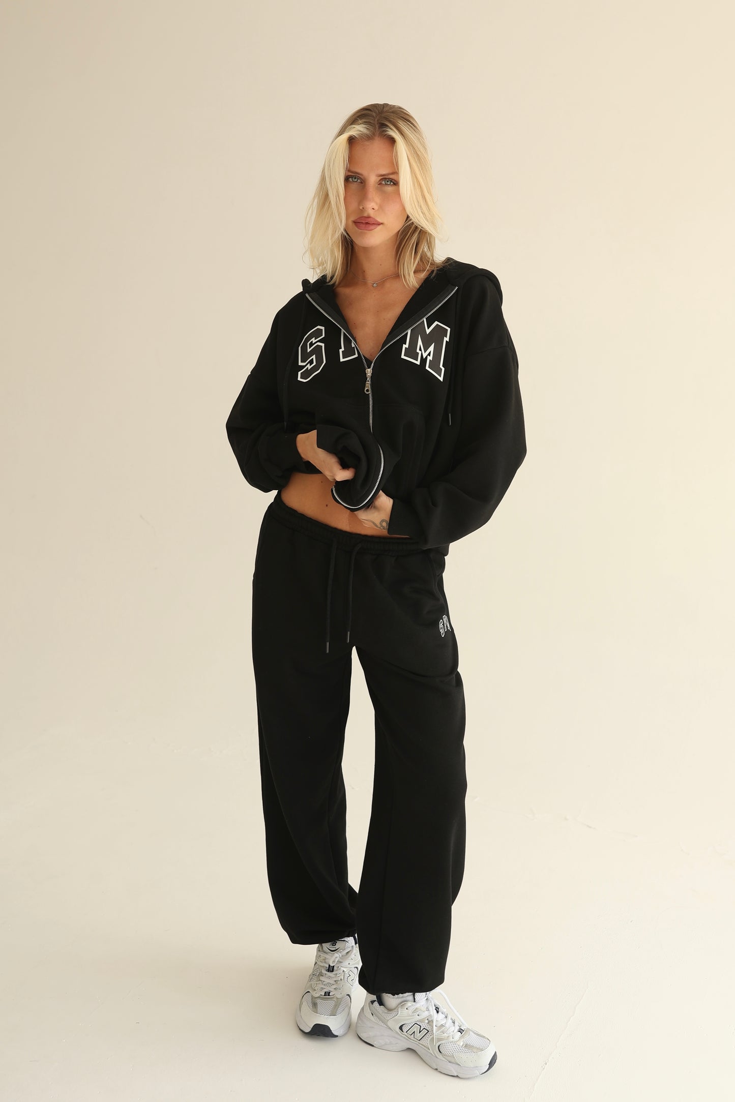 Black zip-up hoodie