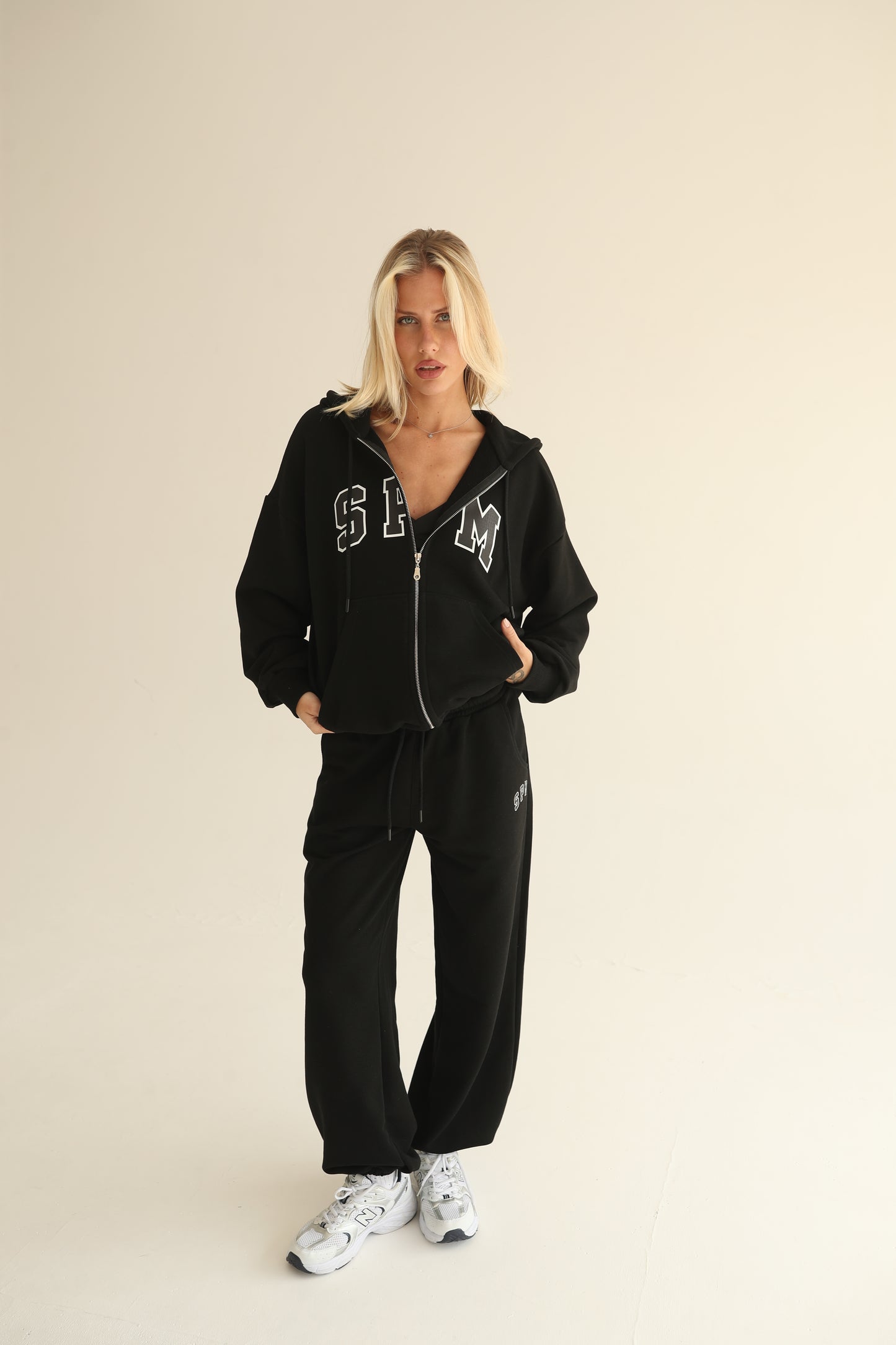 Black zip-up hoodie