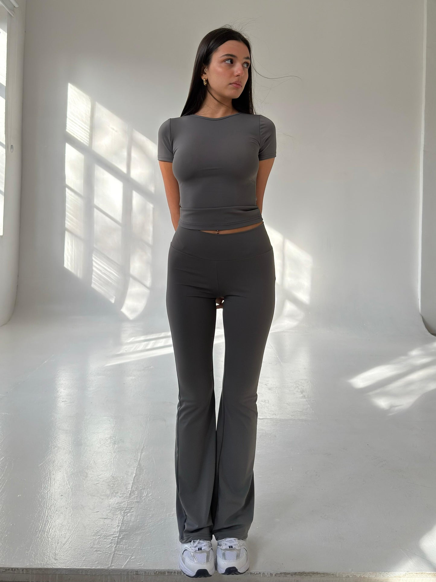 Silver, round neck top