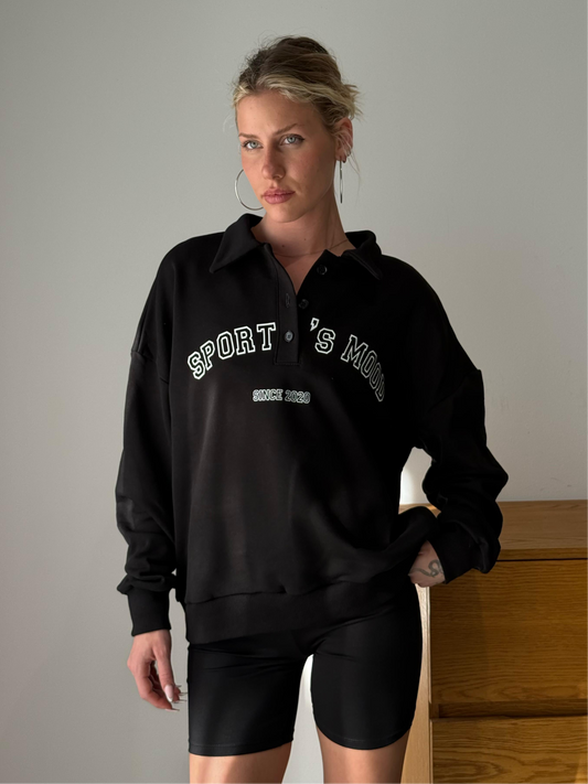 Black sweatshirt with buttons