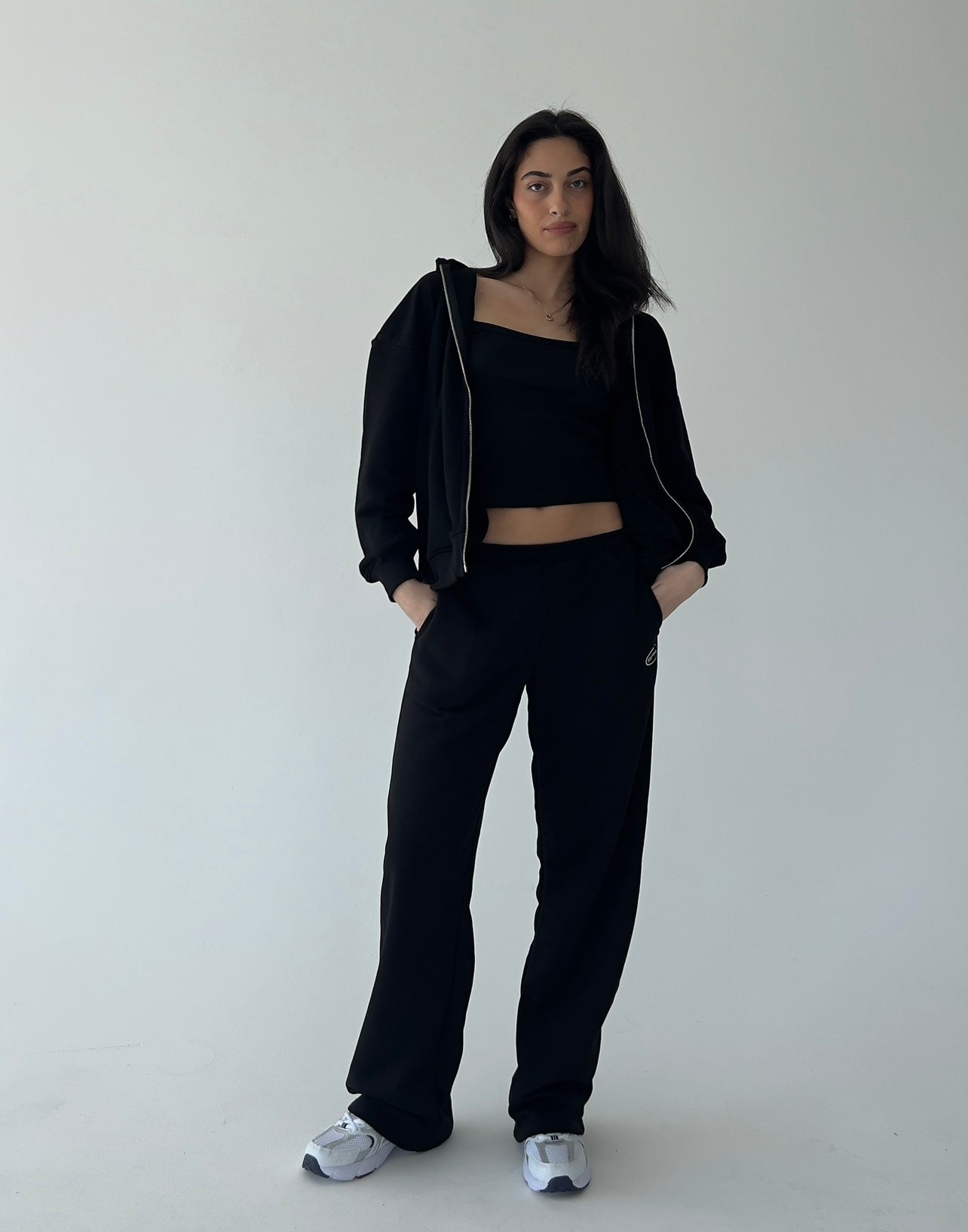 Black straight sweatpants