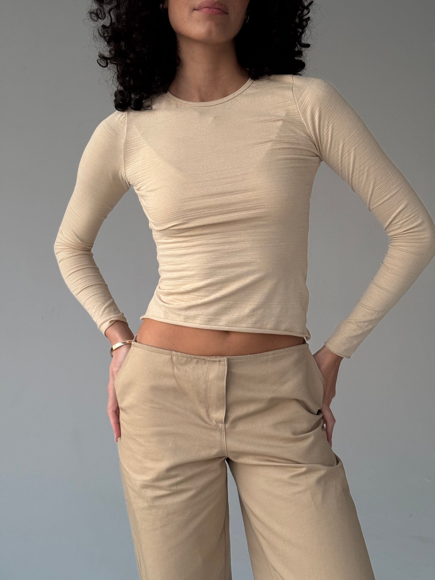 Beige basic top