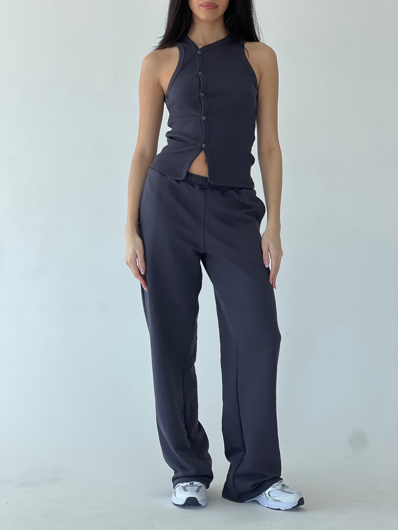 Dark gray straight sweatpants