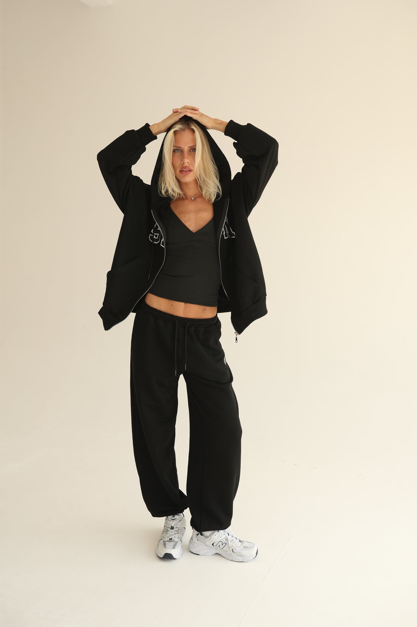 Black zip-up hoodie