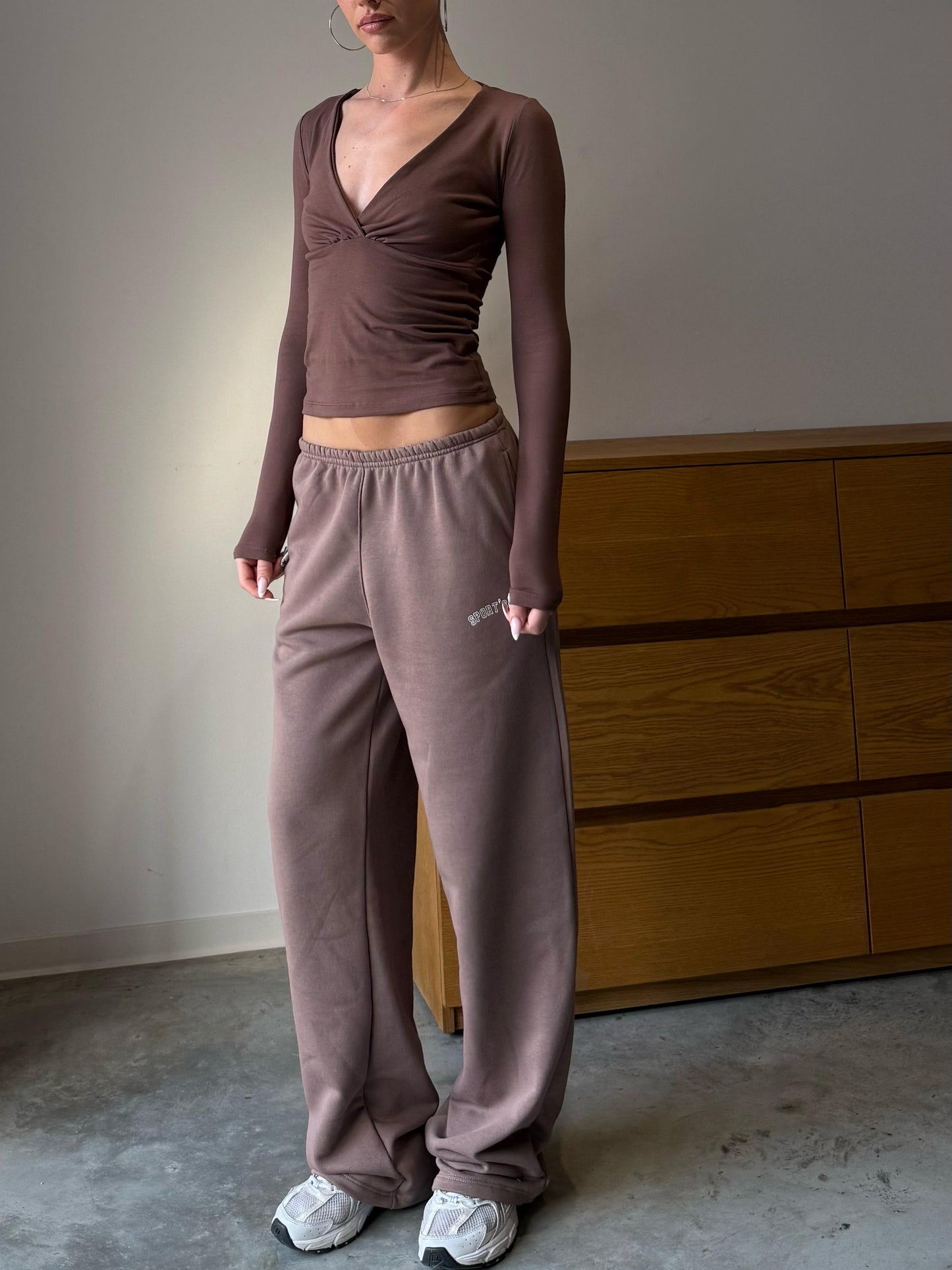 Brown V crossed top