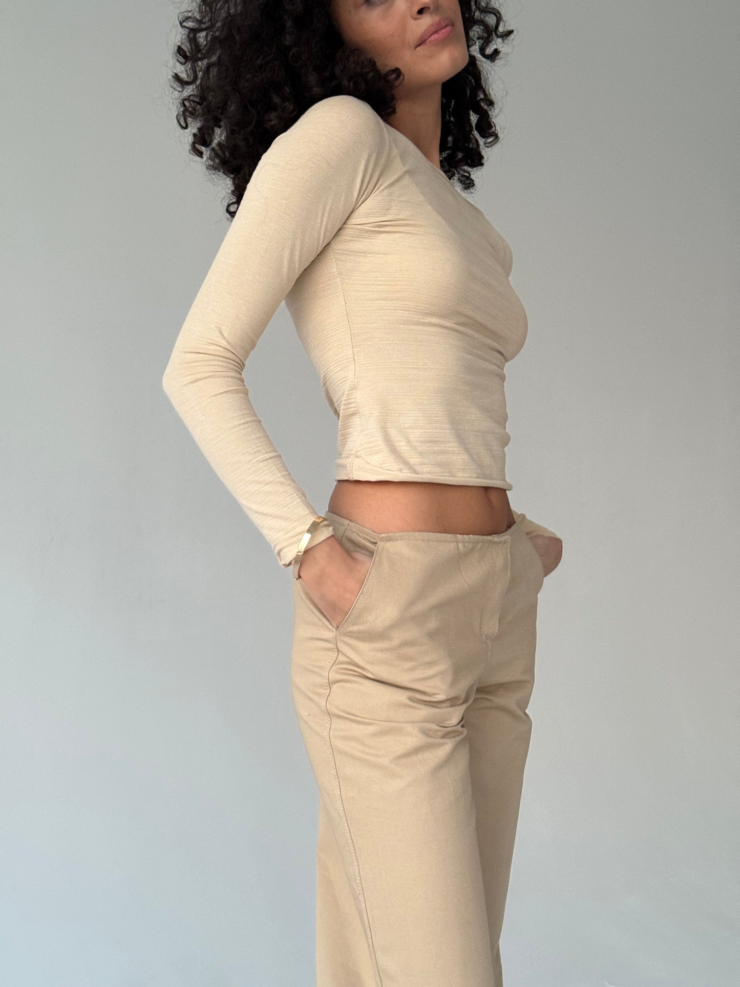 Beige basic top