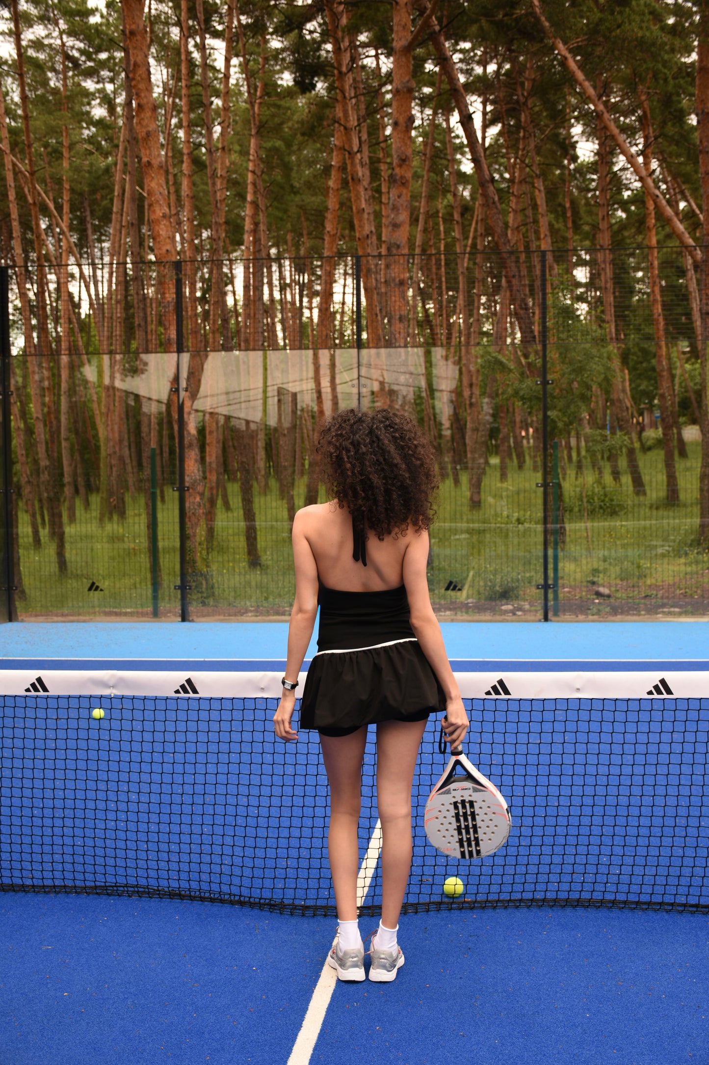 Black court dress with shorts underneath