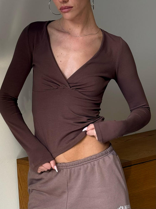 Brown V crossed top