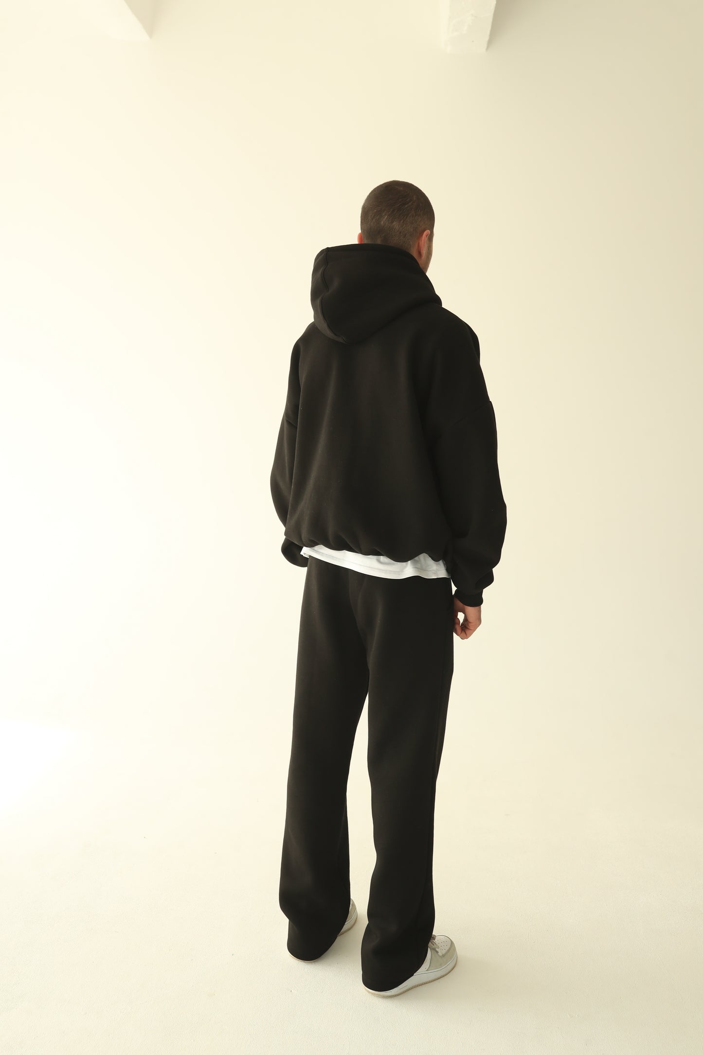 Men's Black warm straight sweatpants