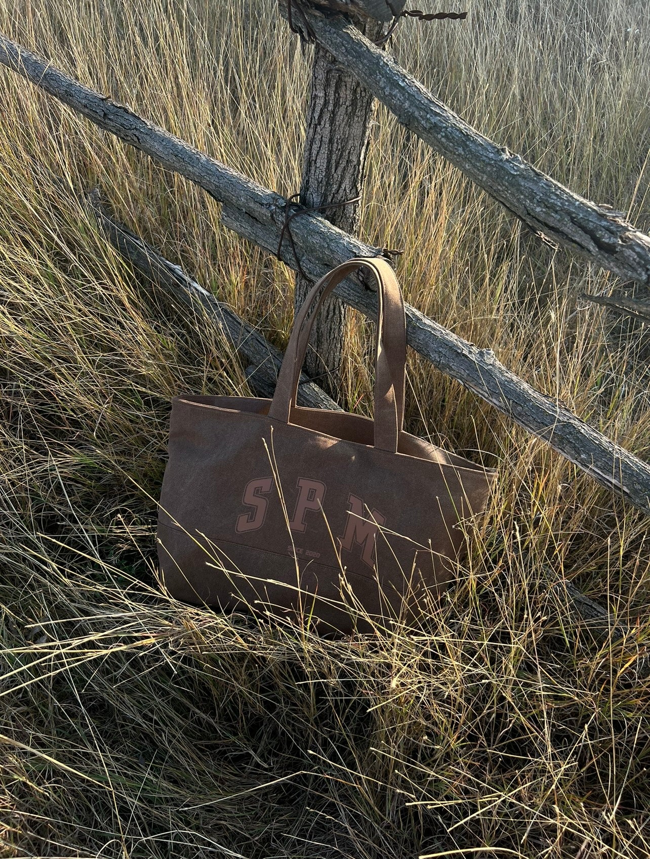 Brown tote bag