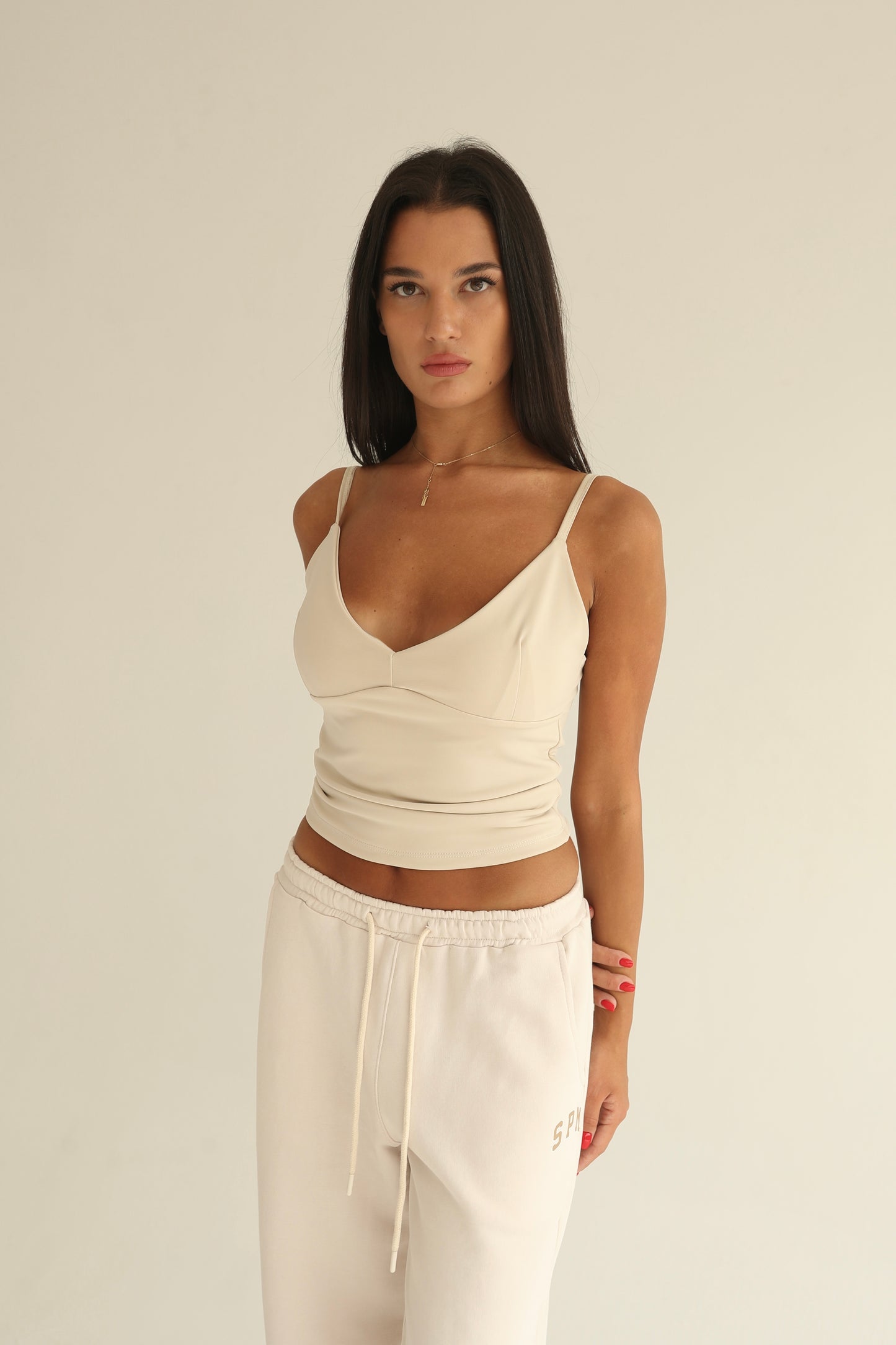 Vanilla cream V neck top