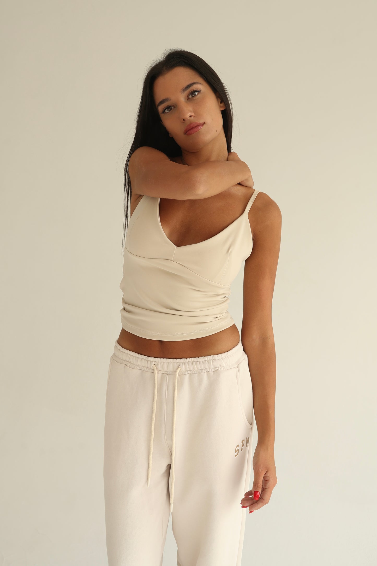 Vanilla cream V neck top