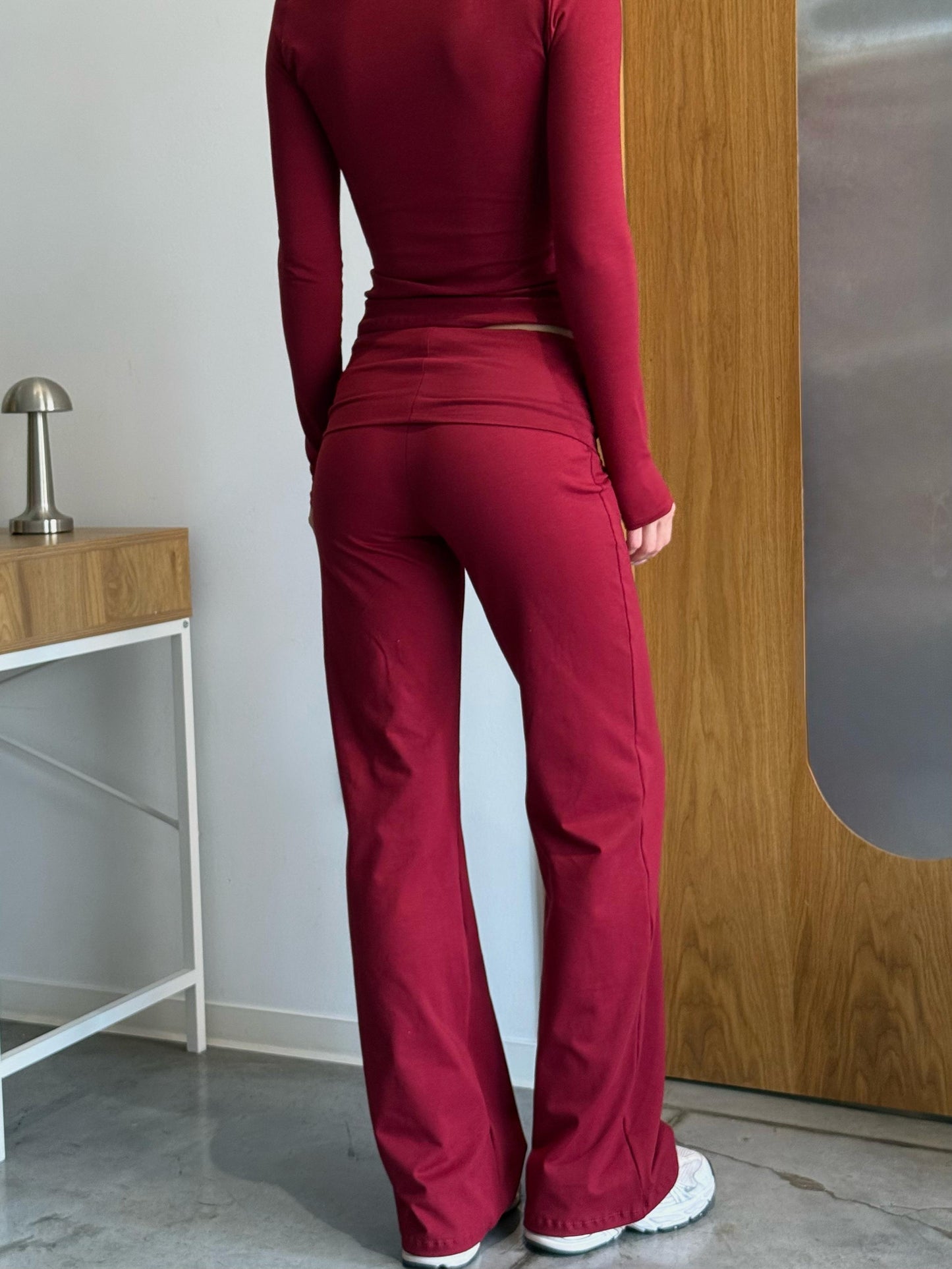 Burgundy cotton pants