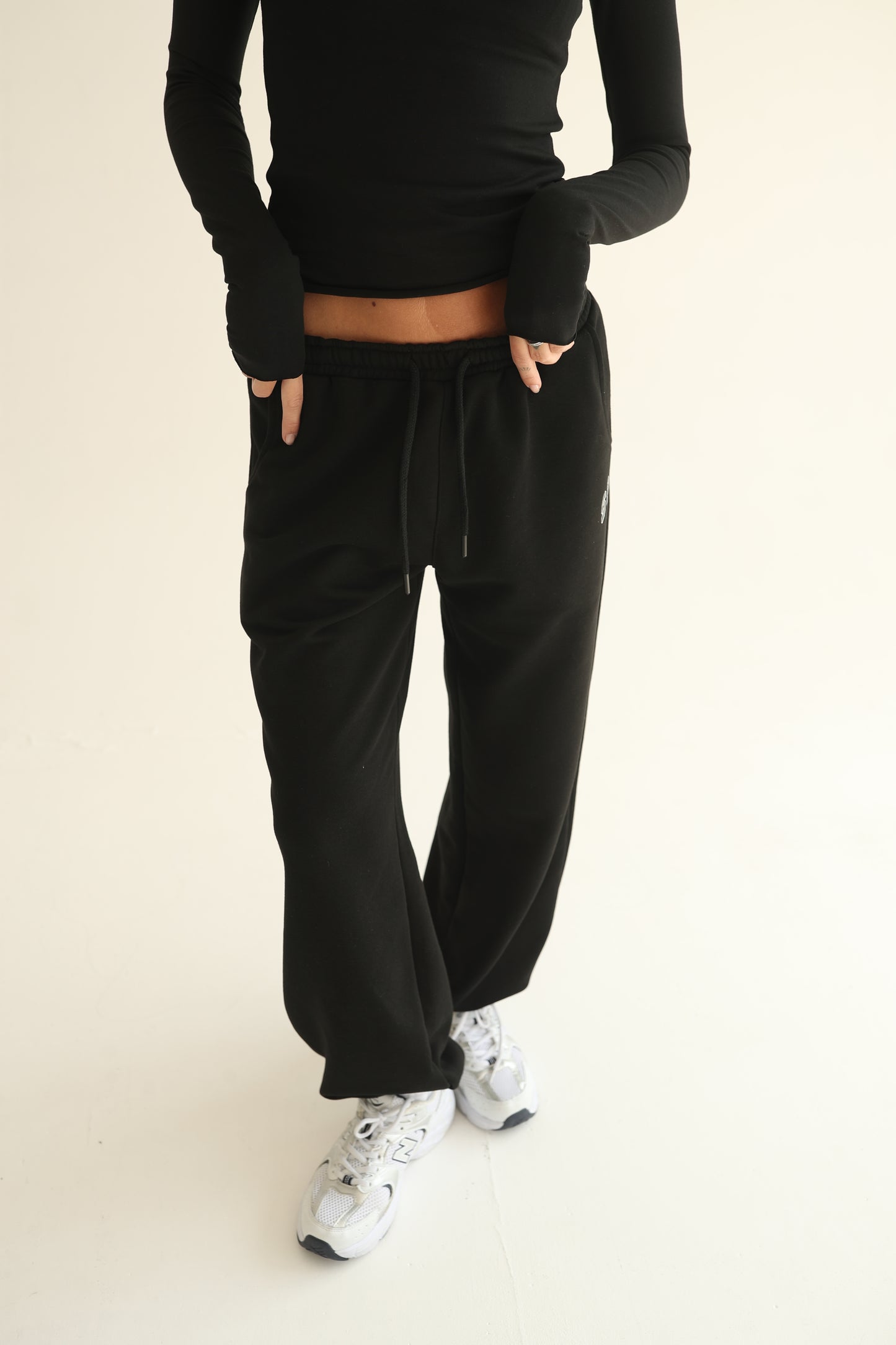 Black sweatshirts with rubber bottom