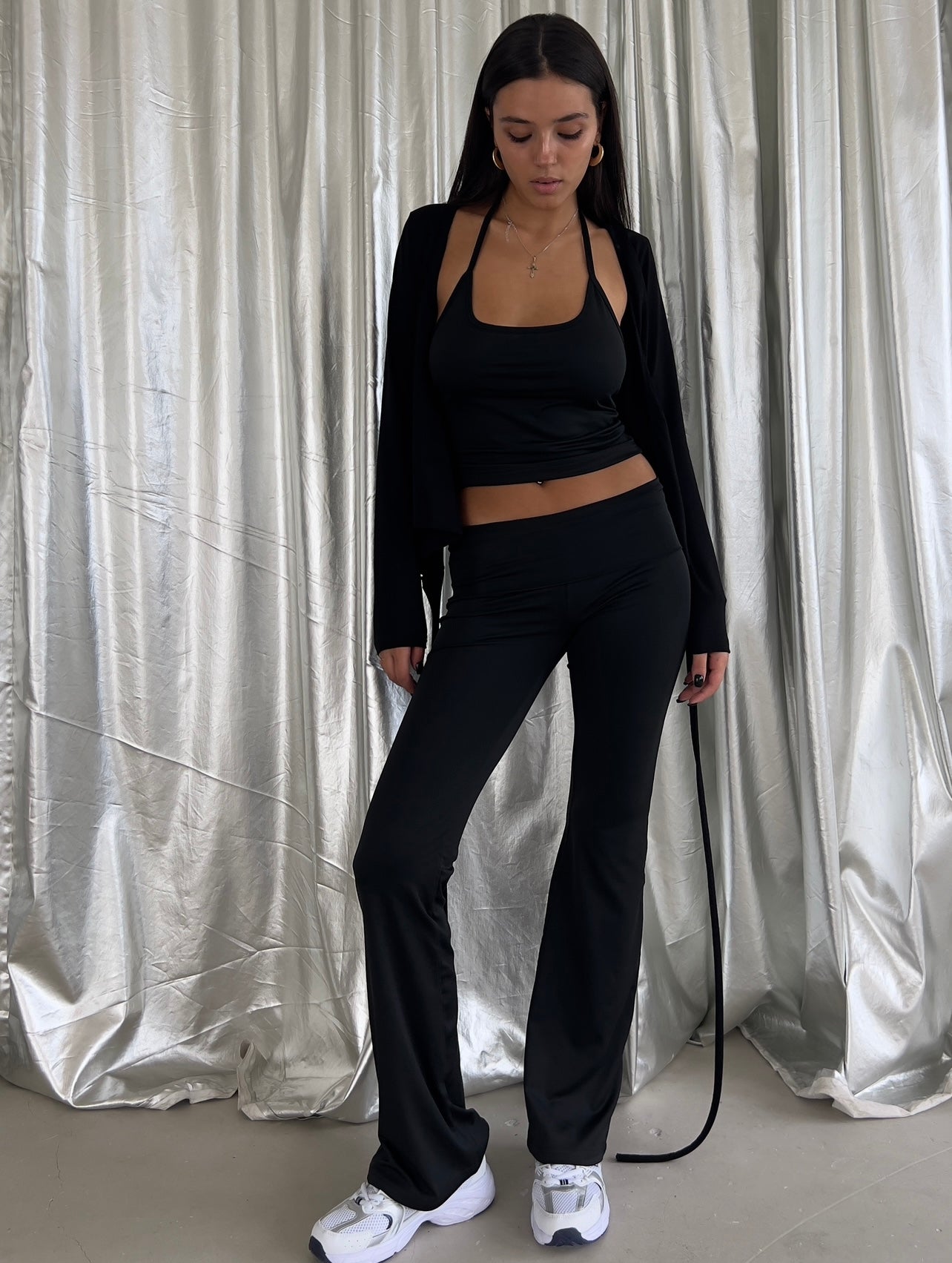 Black V neck cardigan