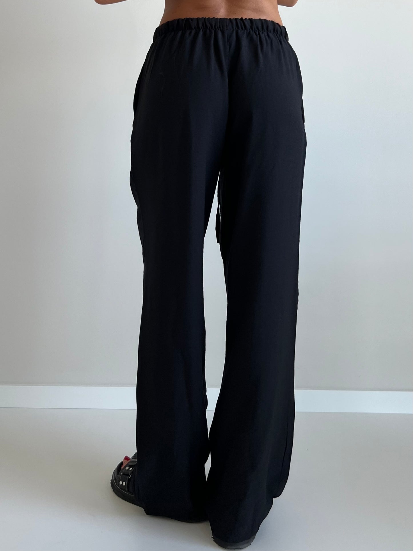 Black linen lounge pants