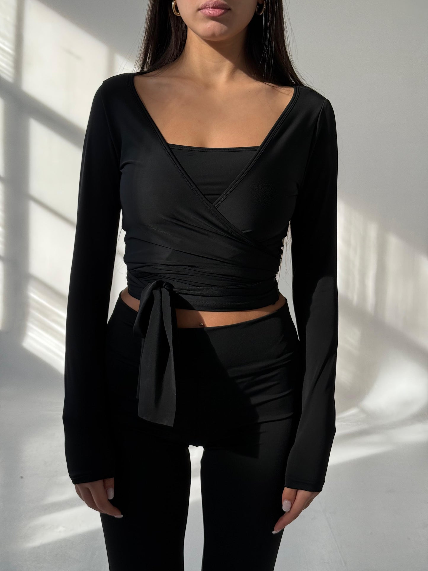 Black v-neck cardigan