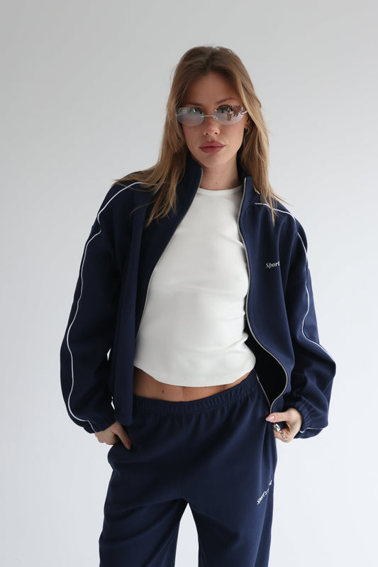 Navy blue track line jacket