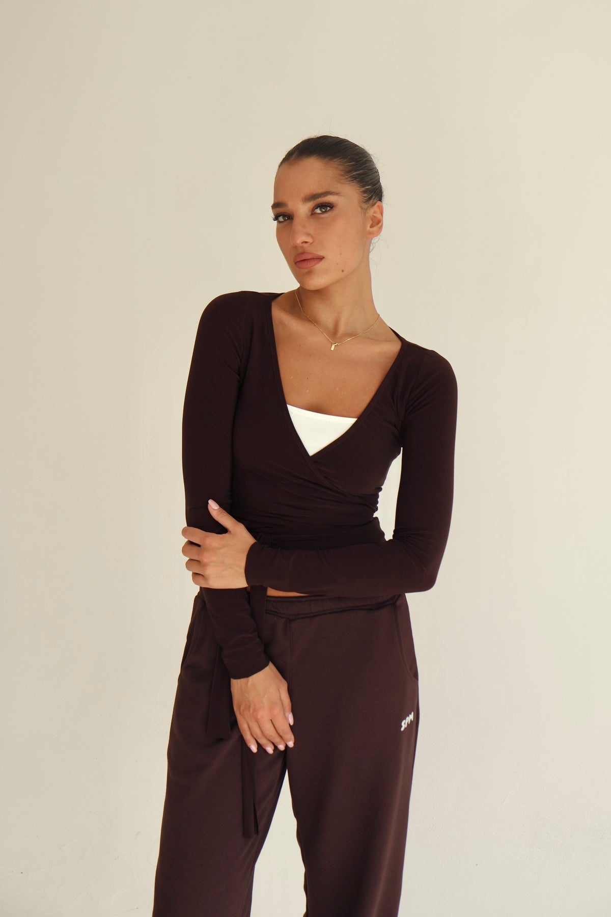 Dark brown pilates jacket
