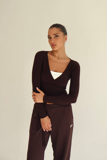 Dark brown pilates jacket
