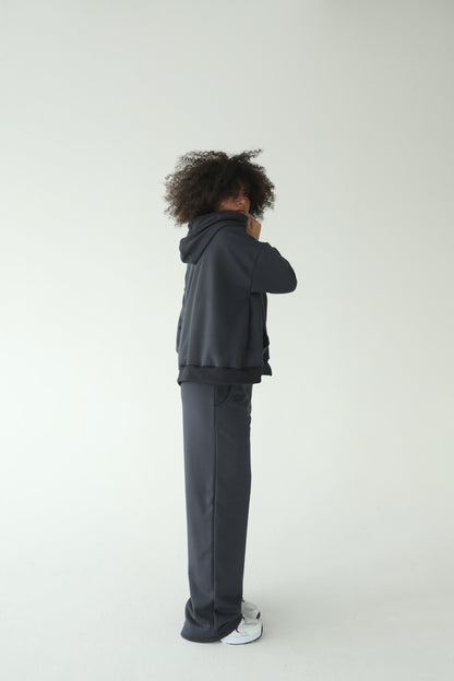 ნაცრისფერი ოვერსაიზ ჟაკეტი