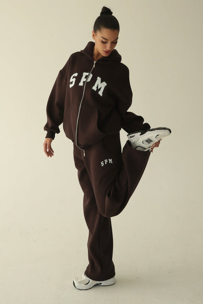 ყავისფერი დათბილული ჟაკეტი