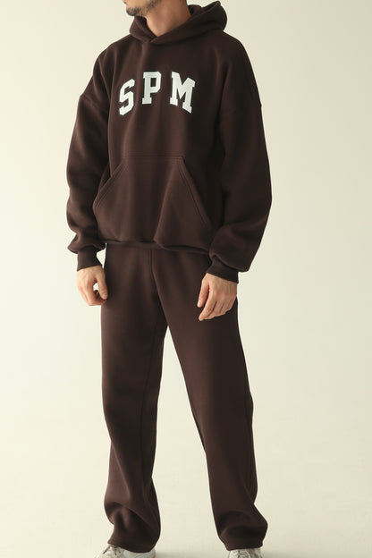 ყავისფერი დათბილული ჰუდი