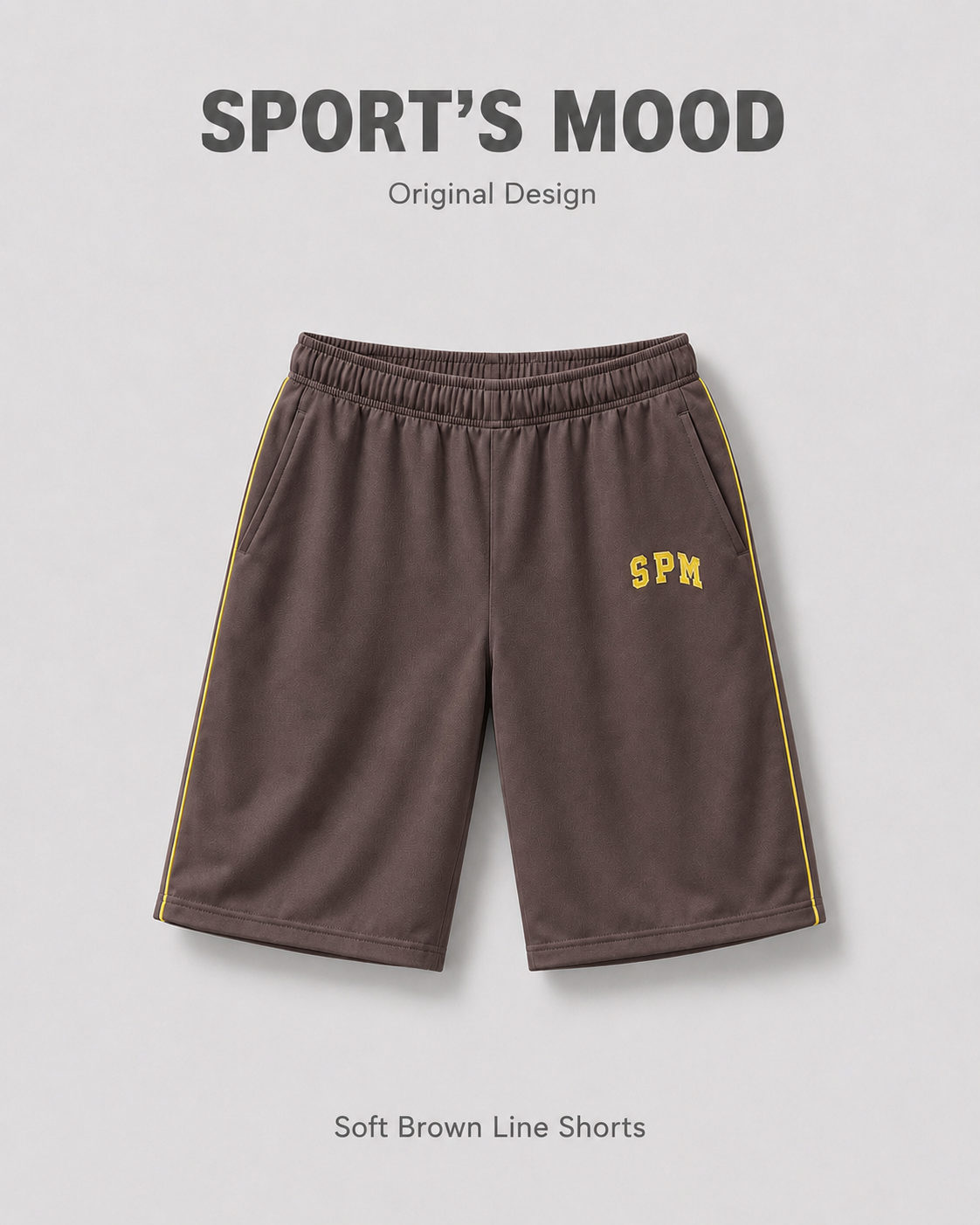 Soft brown oversize line shorts