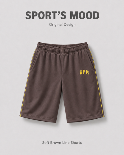 Soft brown oversize line shorts