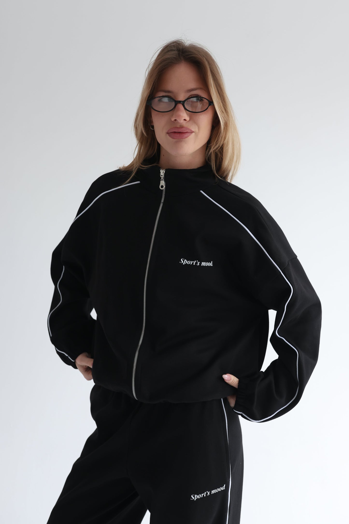Black line track jacket