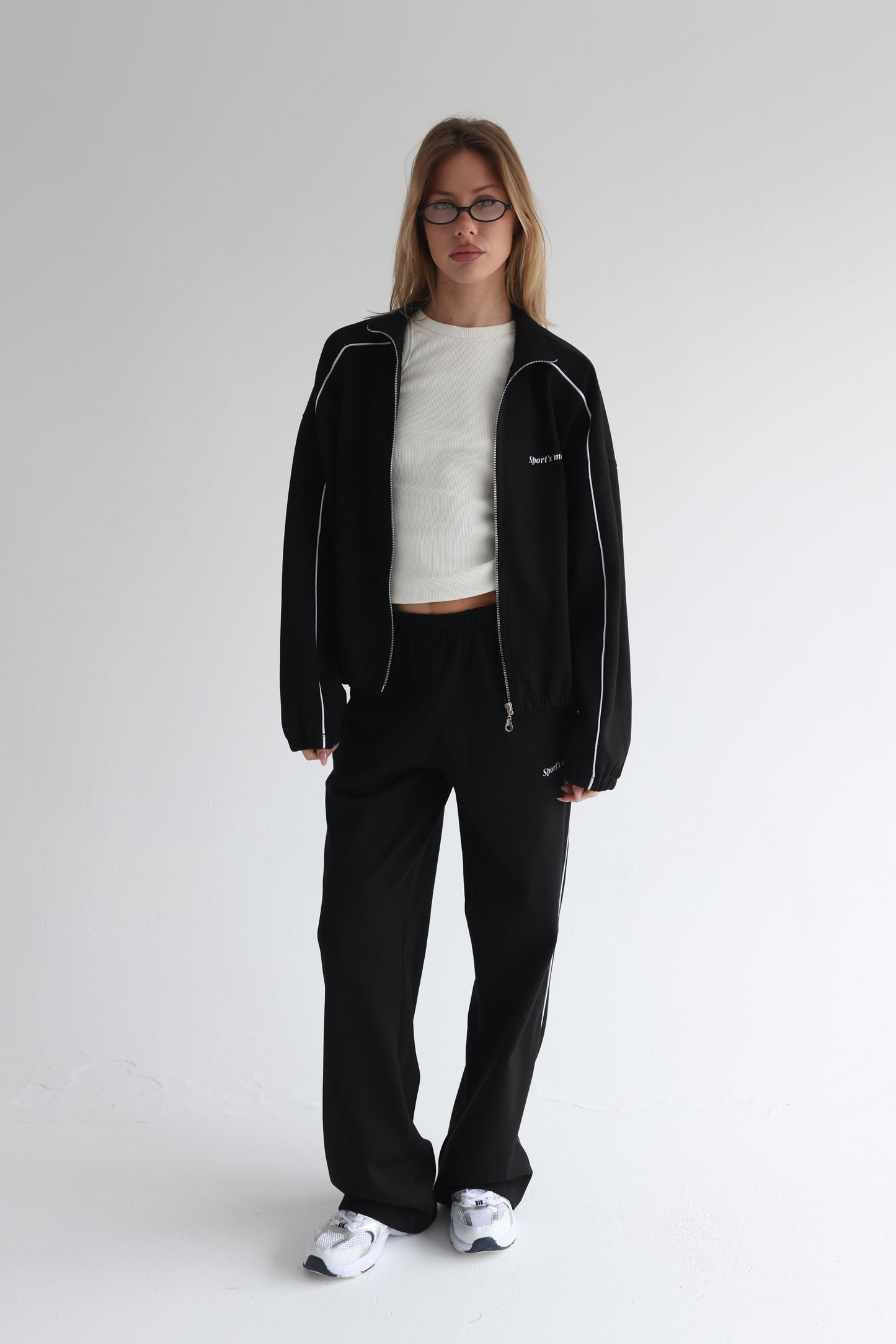 Black line track jacket