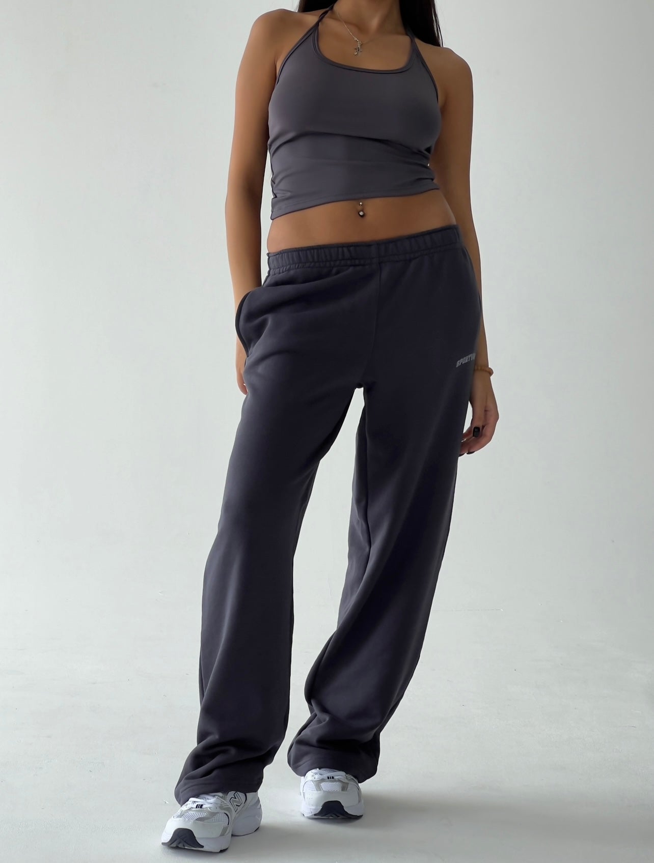 Dark gray straight sweatpants