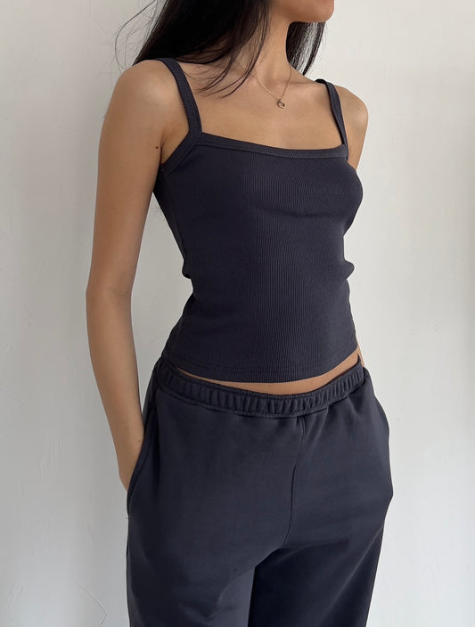 Dark gray bralette tank top